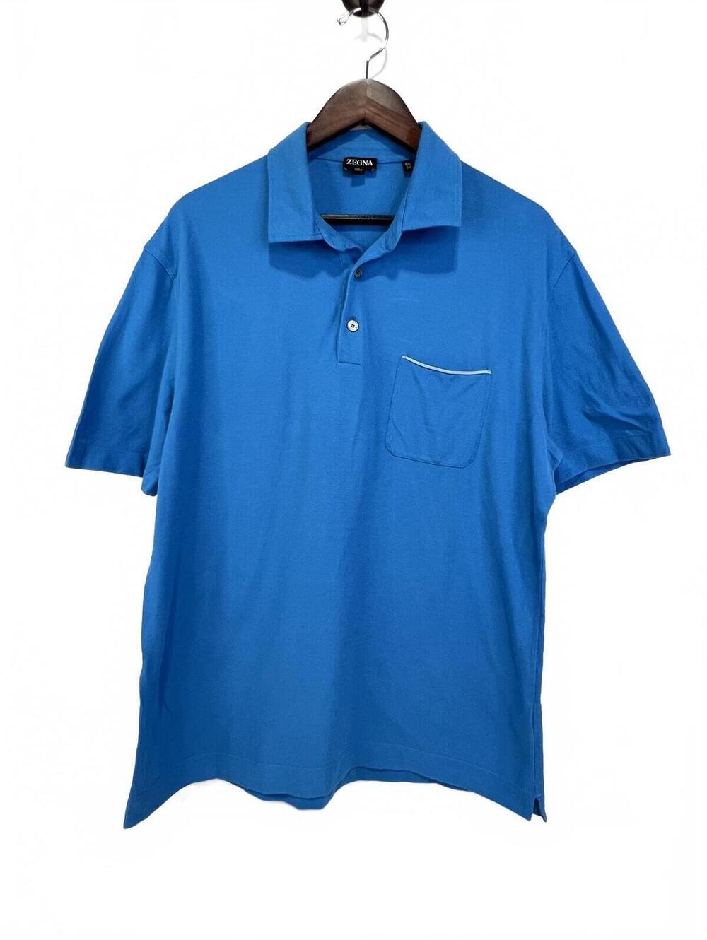 Zegna Blue Polo Shirt XXL 56 Made in Turkey